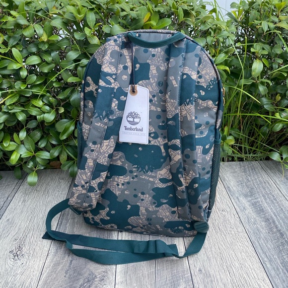 Timberland Classic Print Multi Green Men Backpack - Picture 2 of 5
